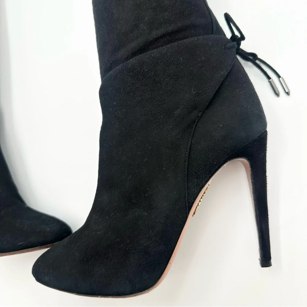 Aquazzura Giselle Over-The-Knee Boots in Black Suede